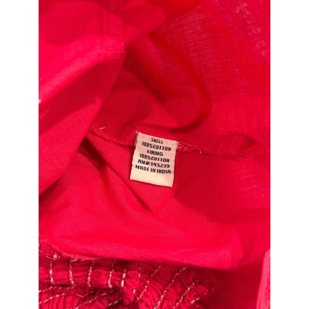 Sim & Sam Pink Puff Sleeve Crop Top Smocked Back Cotton NWT L - Picture 4 of 7